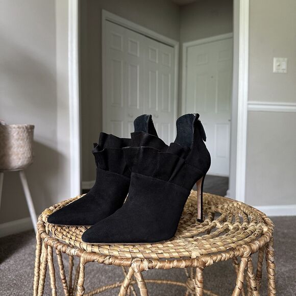 Pour La Victoire Shoes - Pour La Victoire Ceara Stiletto Suede Ankle Boot In Black Womens US 7.5